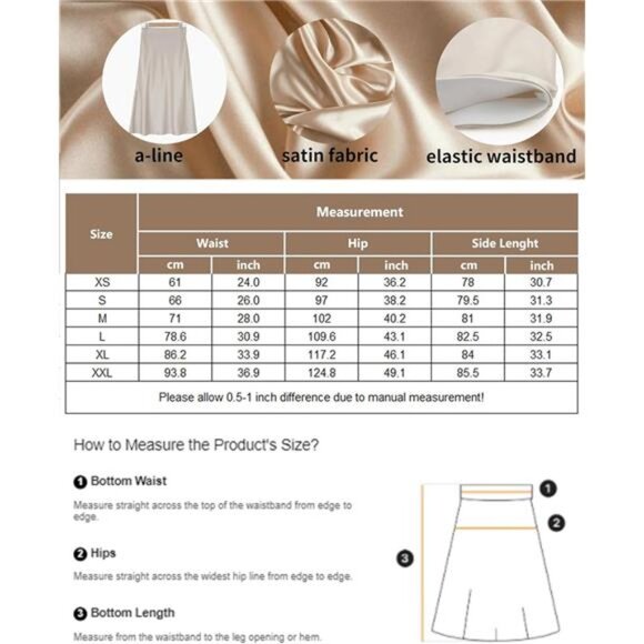 Womens Satin Skirts Zipper Elegant Black - Picture 5 of 5